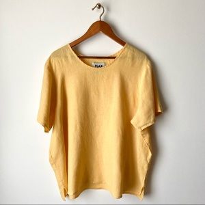 FLAX 100% Linen Oversized Short Sleeve Blouse